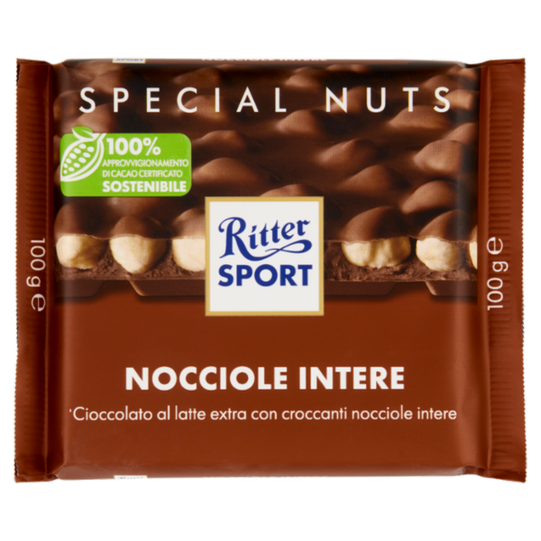 CIOCCOLATO RITTER TAVOLETTA NOCCIOLE INTERE 100 GR