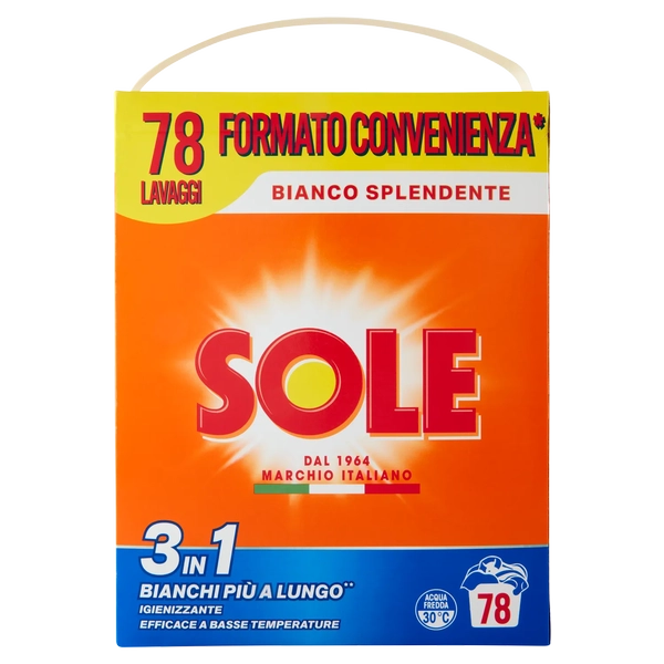 DETERSIVO LAVATRICE POLVERE SOLE 78 MISURINI 4130 GR