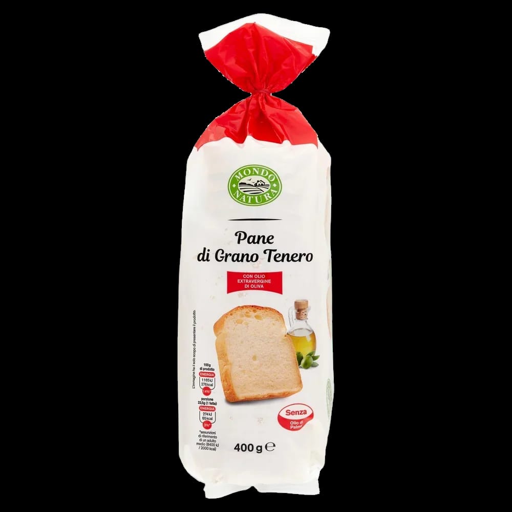 Mondo Natura Pane Bauletto Bianco Grano Tenero 400 gr