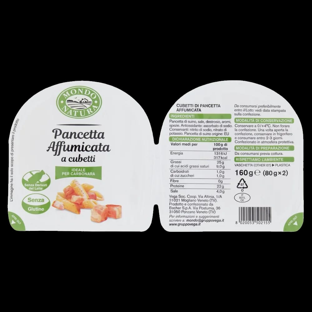 Mondo Natura Dadini Pancetta Affumic. x2 S/GLUTINE 80 gr