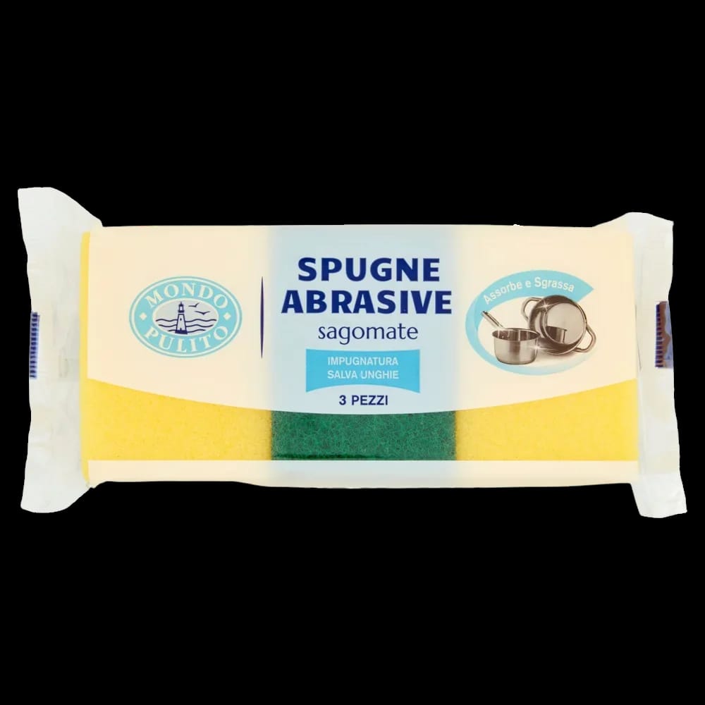 Spugne Abrasive Sagomate Mondo Pulito 3 pz