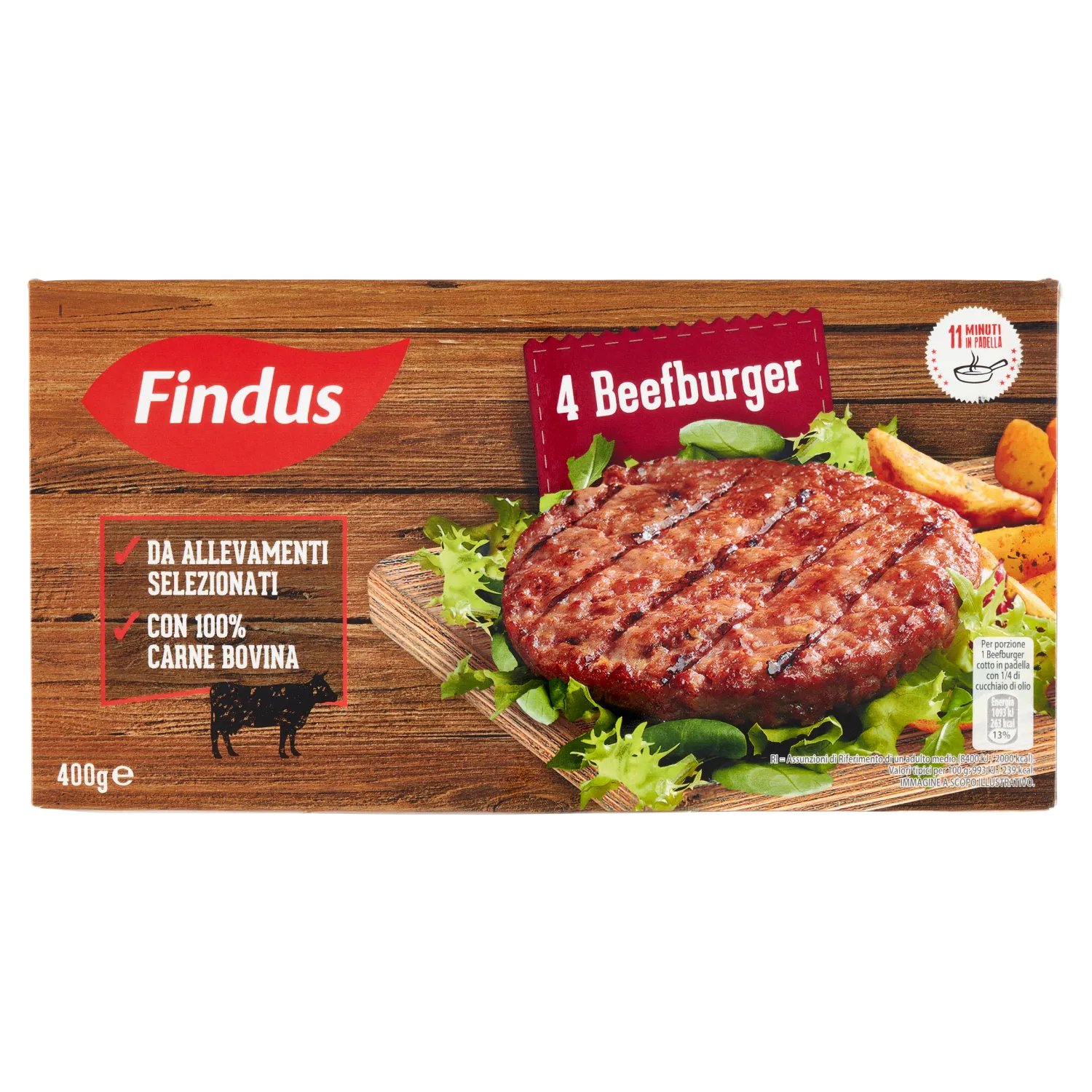 BEEFBURGER FINDUS X 4 400 GR